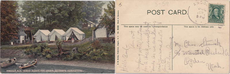 Postcard from Anna Stunick to Charles Stunick in Idaho, 15 July 1908