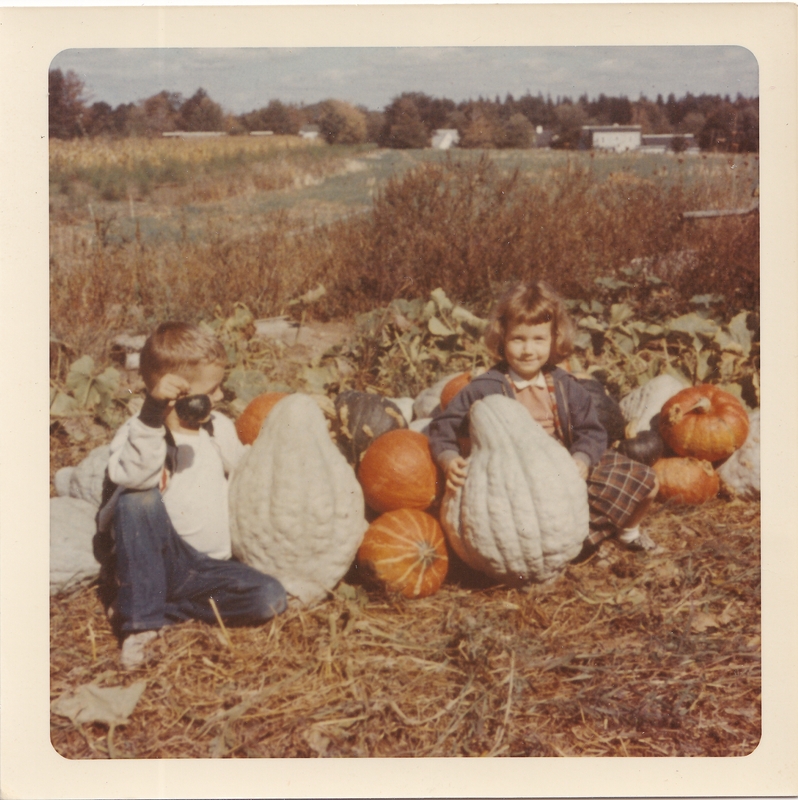 Haushalter Grandchildren with Grandpa Charlie's Prize Squash c. 1960