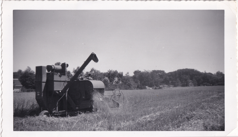 Borchert Combine on Front Acreage c. 1950s