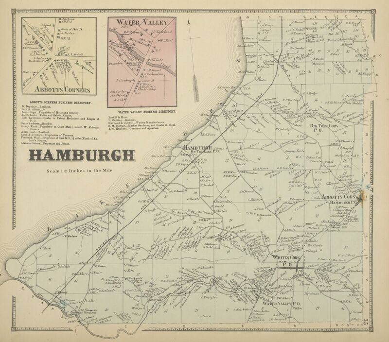 Map of Hamburgh, New York, United States (1866)